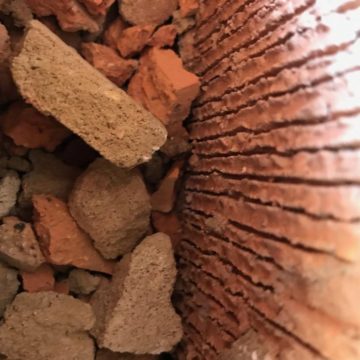 rubble in the cavity wall usually a double skin brick wall